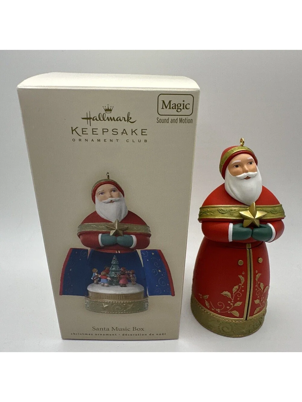 2007 Hallmark Keepsake Magic Ornament Santa Music Box Excellent condition